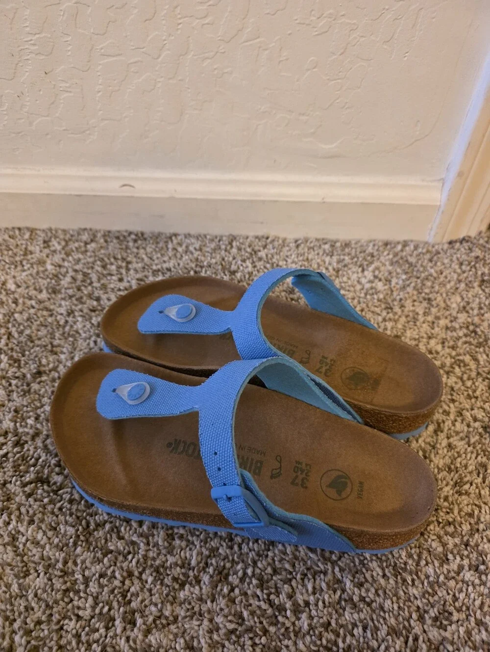 NWOT Birkenstock Gizeh Thong Blue Sandals Size 37 EU - Picture 2 of 4